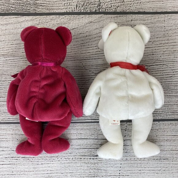 Beanie Babies TY Valentina & Casanova Valentine Day Love Heart Teddy Bears Toy * - Picture 5 of 15